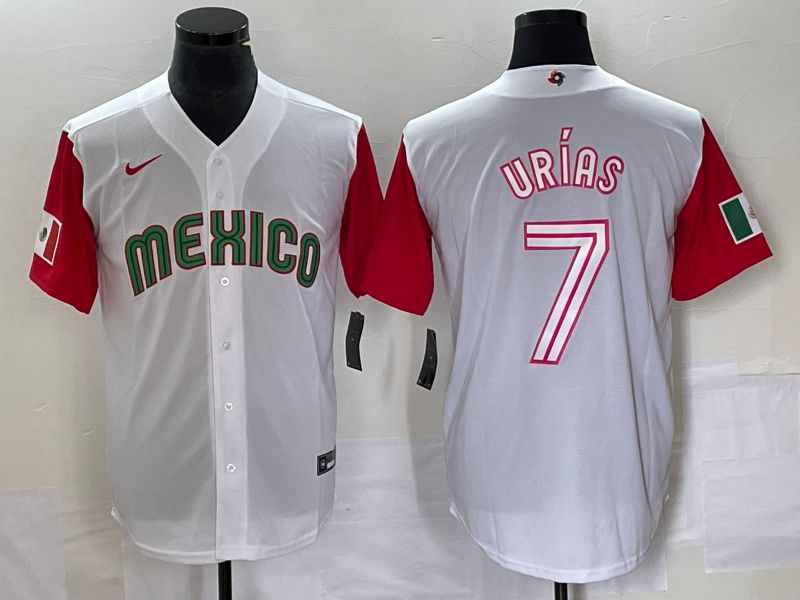 Men 2023 World Cub Mexico #7 Urias White white Nike MLB Jersey28